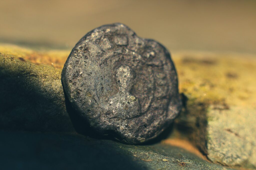 Macro of an ancient stamp from 10th century