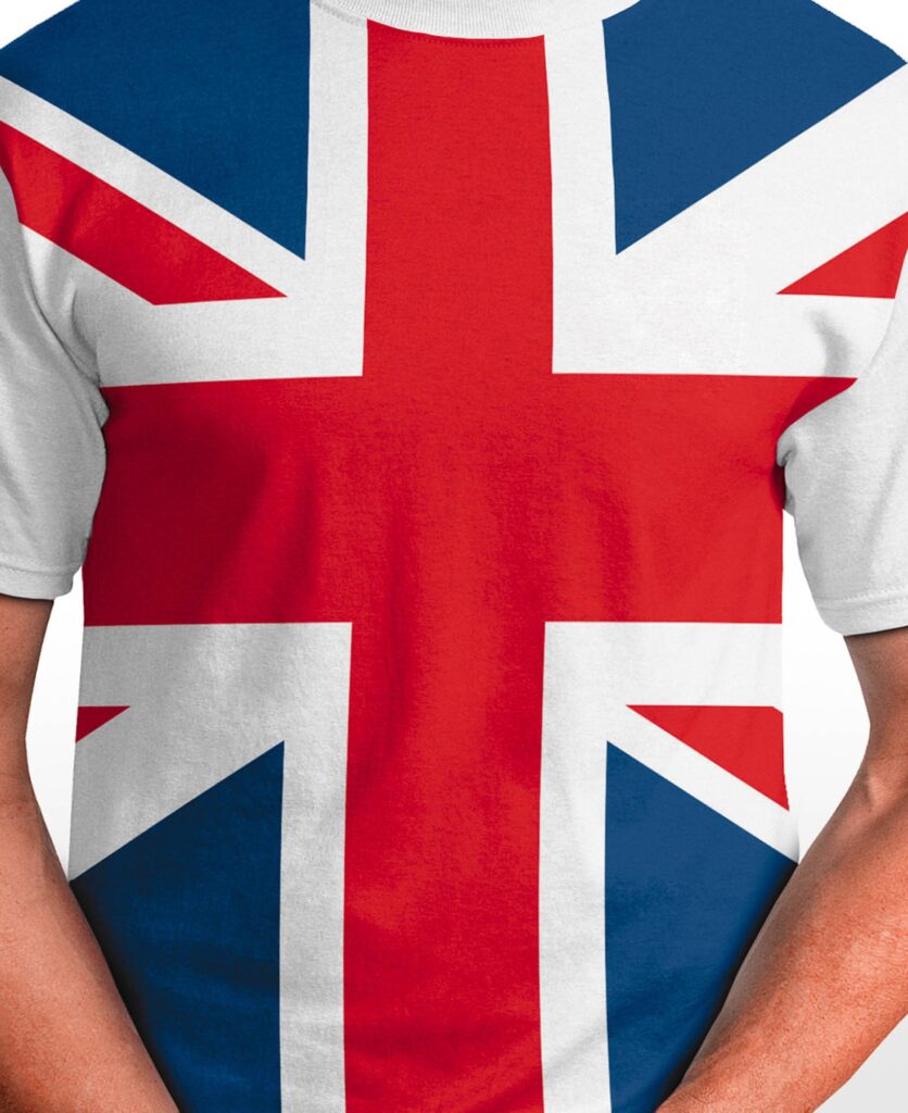 UK t-shirt isolated on white