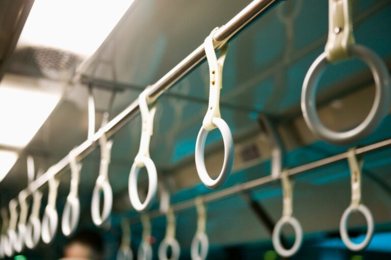 Handles on Mass Transit Vehicle