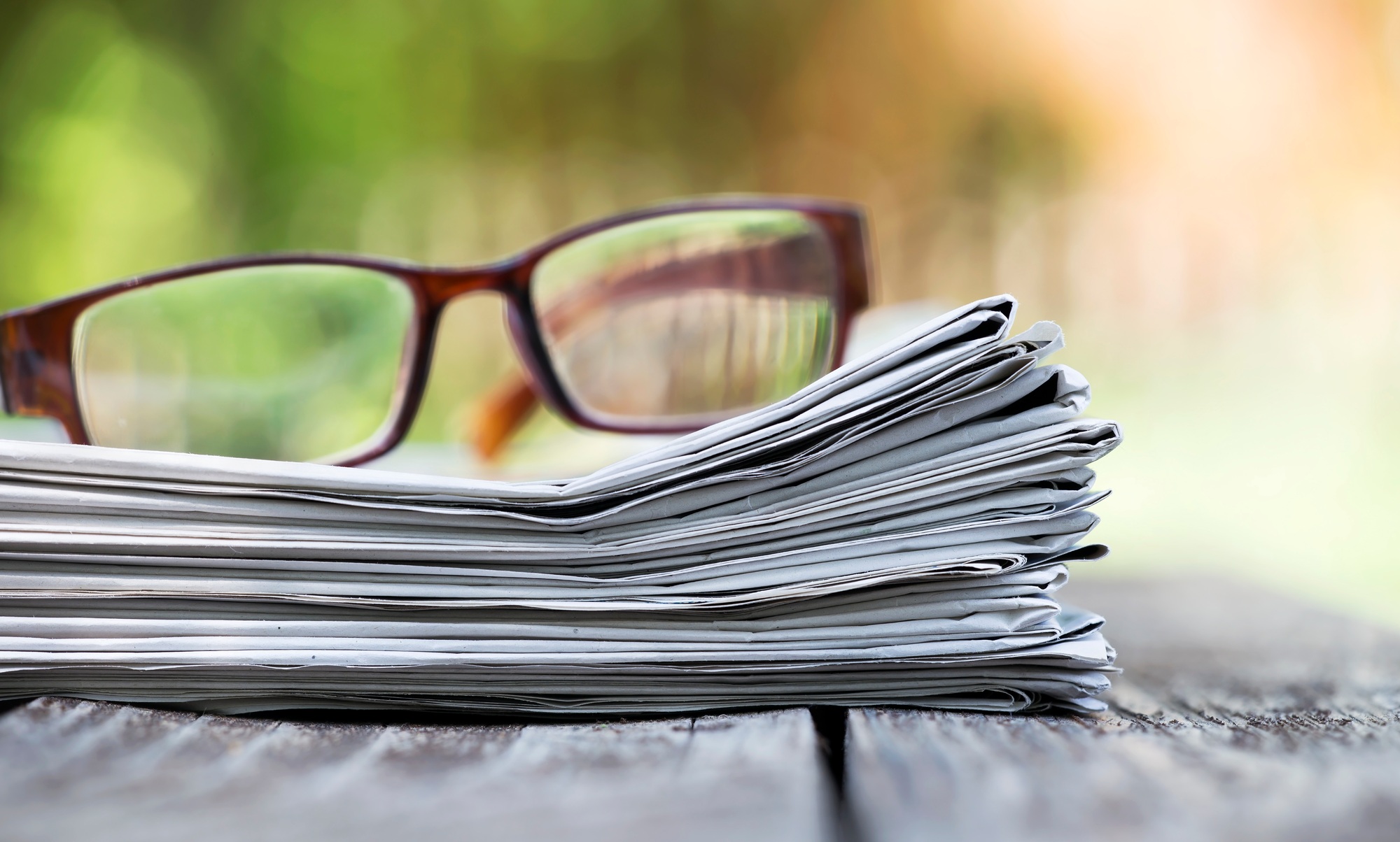 Morning news concept - newspaper and glasses